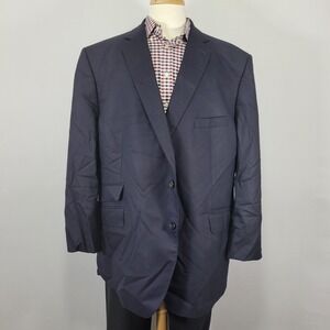 Men's J.Hilburn Sport Coat Blazer‎ Two Button Deep Navy Wool Vitale Barberis 54R